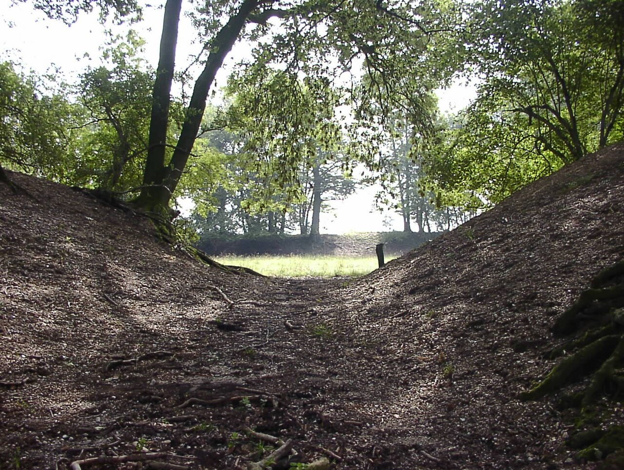 An entrance at earthwork 6 of the Fossa Eugeniana.