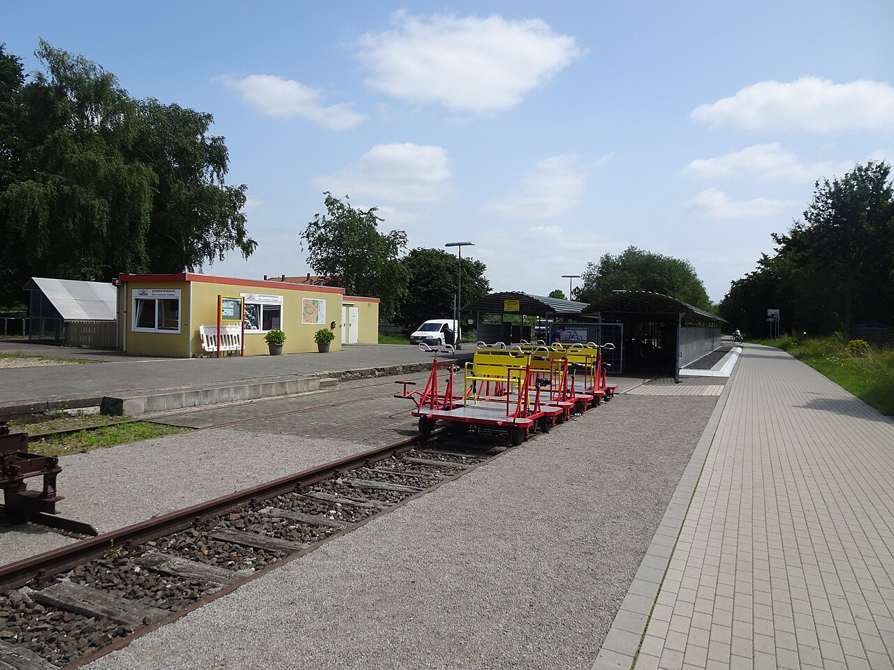 Rail bikes at Kranenburg station.